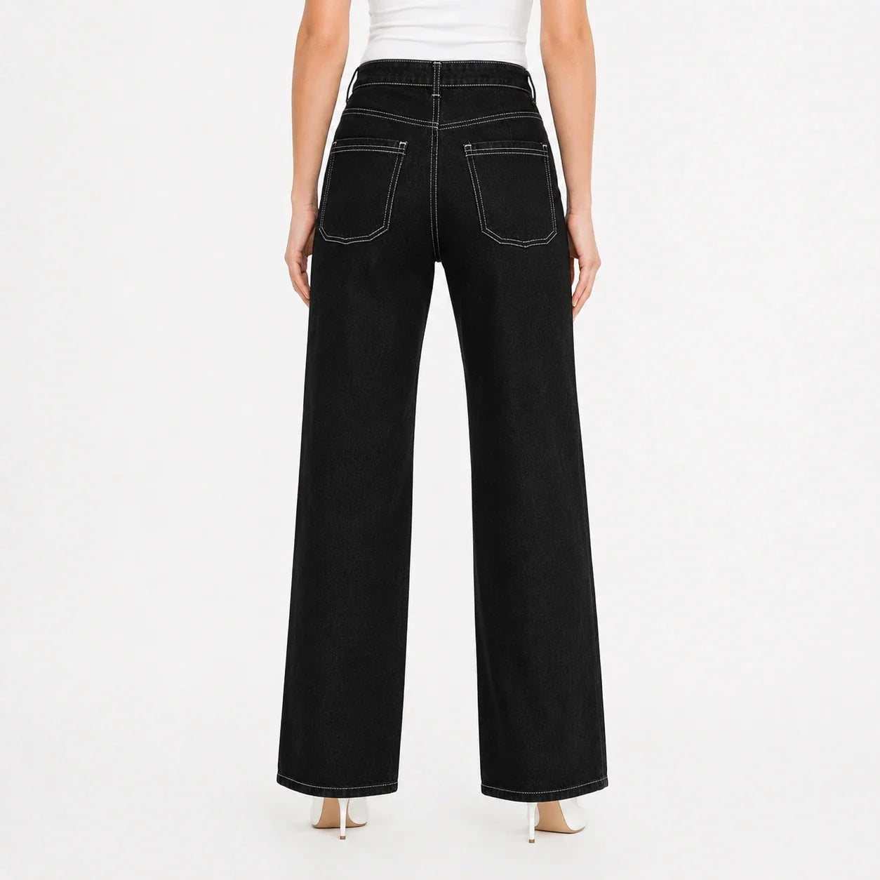 Contrast Stitch Wide Leg Utility Pants WHD0607042
