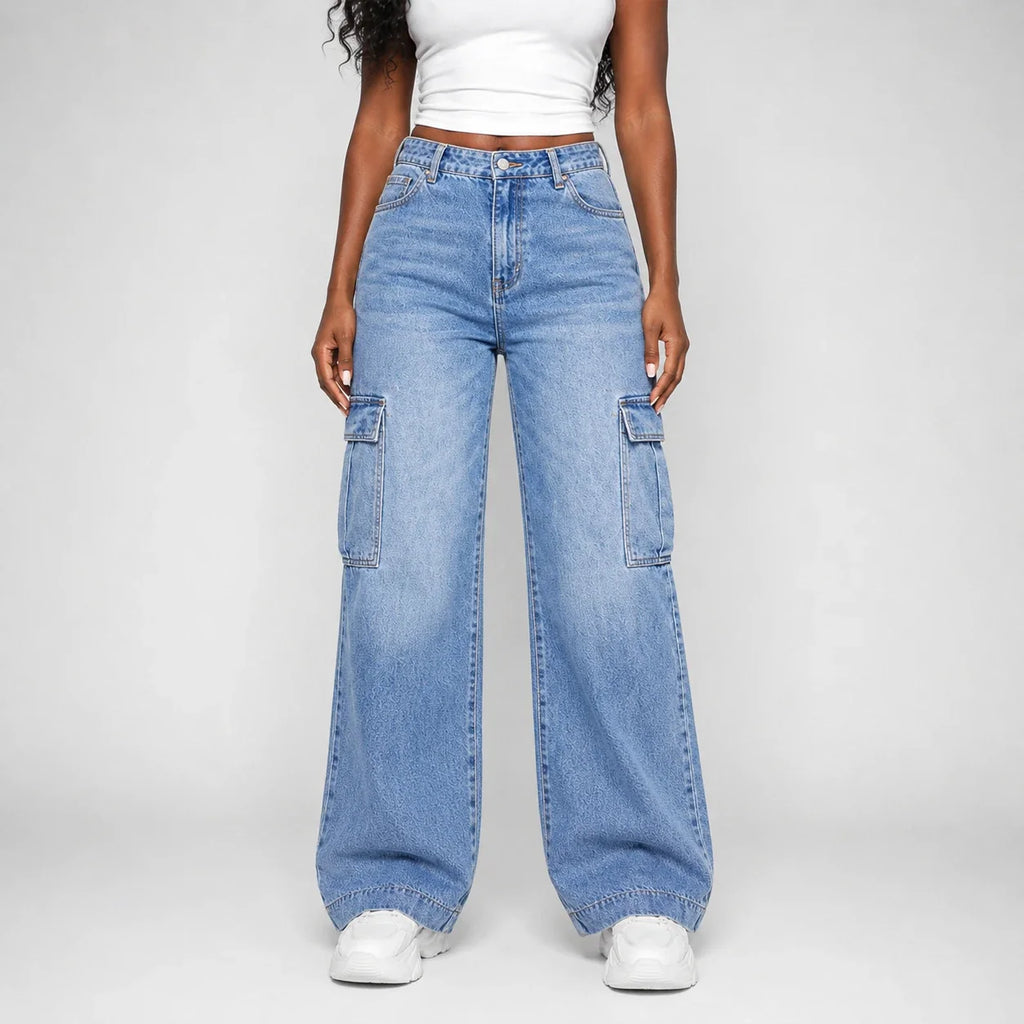 Wide Leg Cargo Jeans WHD0607043