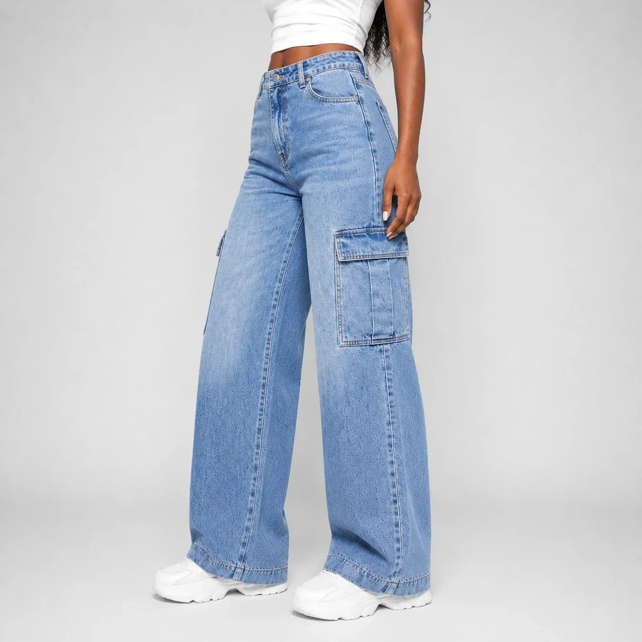 Wide Leg Cargo Jeans WHD0607043
