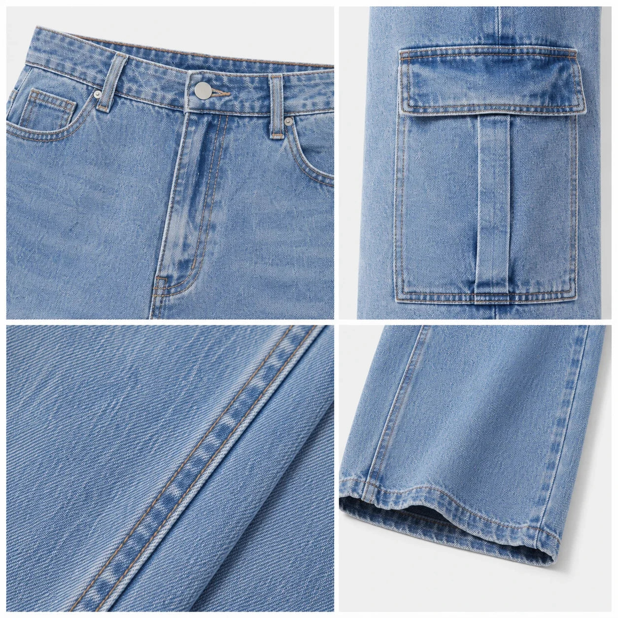 Wide Leg Cargo Jeans WHD0607043