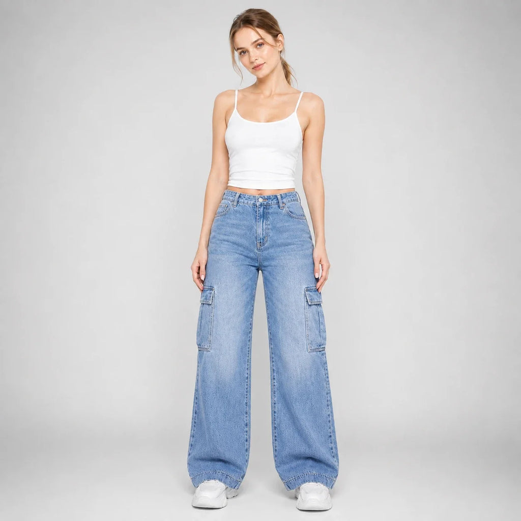 Wide Leg Cargo Jeans WHD0607043