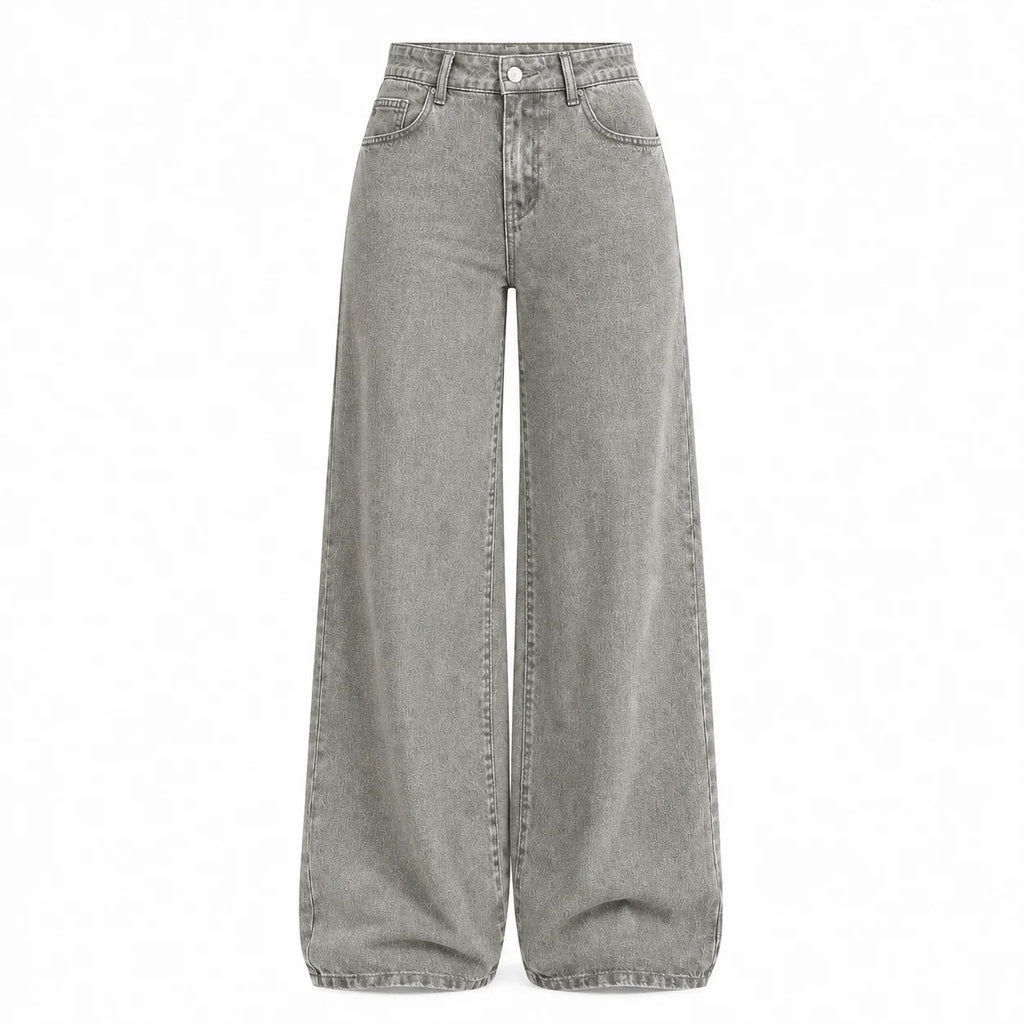 Washed Black Wide Leg Jeans WHD0607044