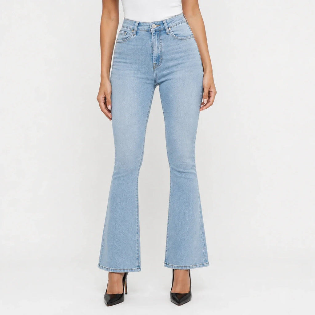 Bow Embroidered Flare Jeans WHD0607045