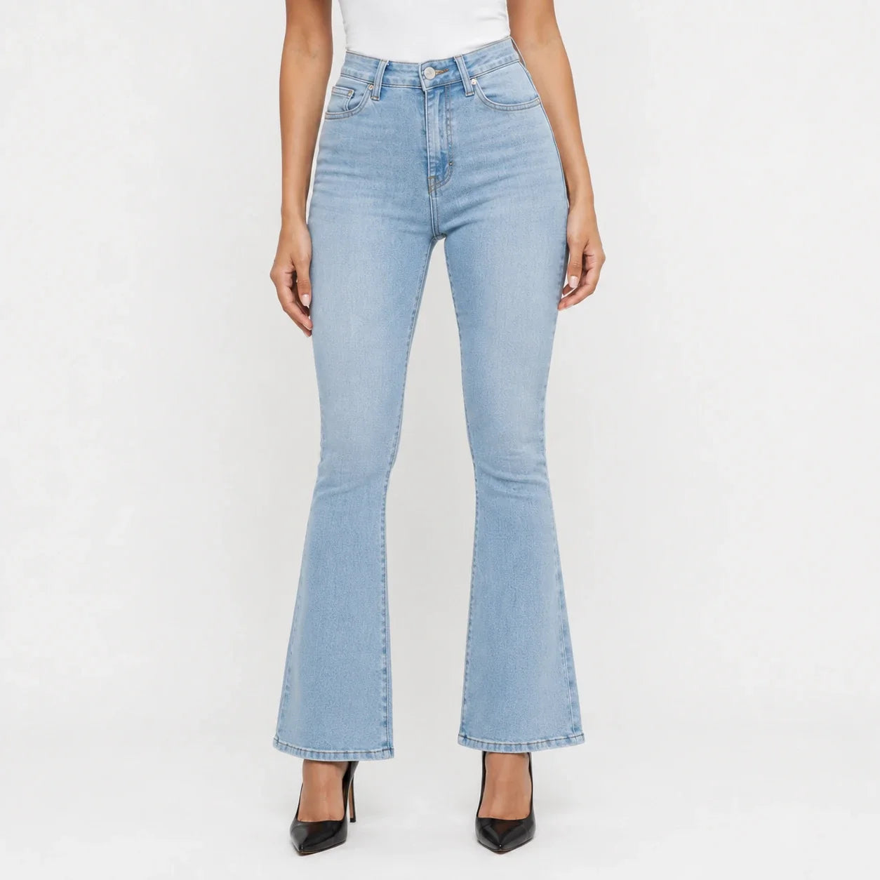 Bow Embroidered Flare Jeans WHD0607045