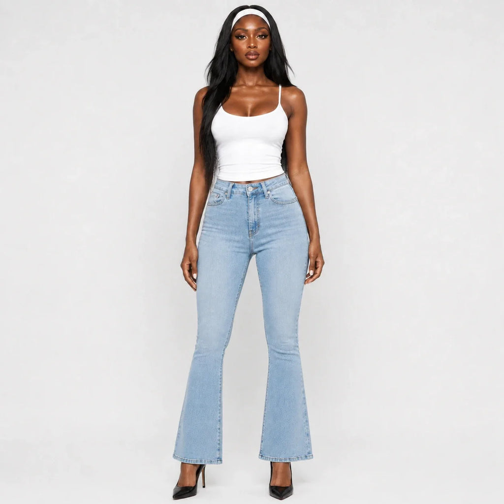 Bow Embroidered Flare Jeans WHD0607045