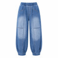 Washed Denim Balloon Leg Pants WHD0607046
