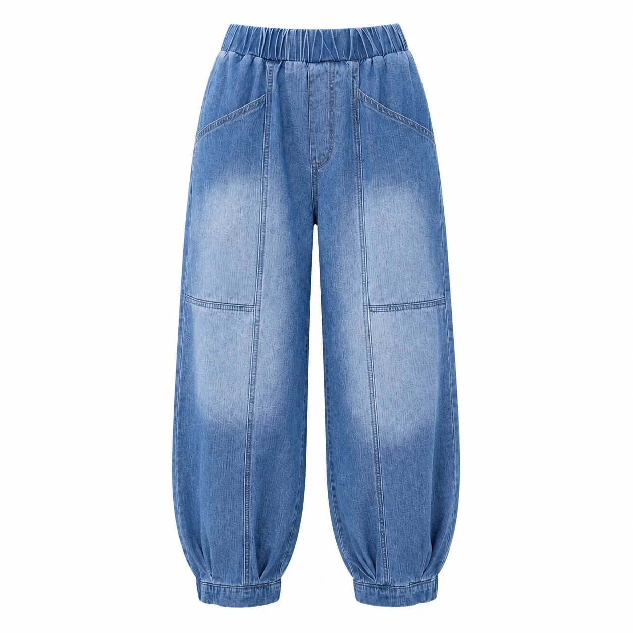 Washed Denim Balloon Leg Pants WHD0607046