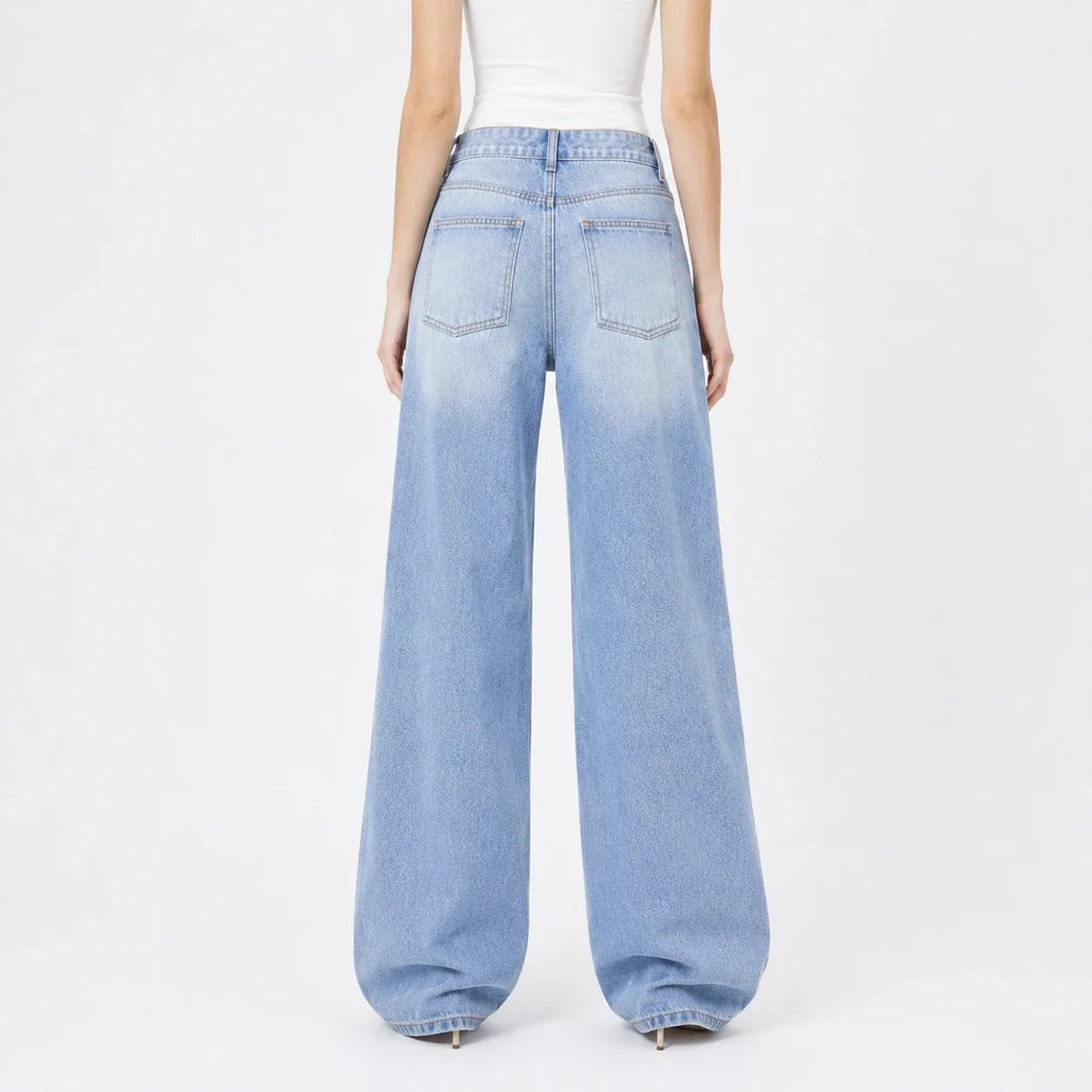 Extreme Distressed Wide Leg Jeans WHD0607047