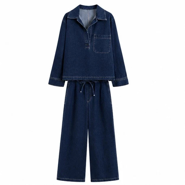 Relaxed Denim Wide Leg Set WHD0607072