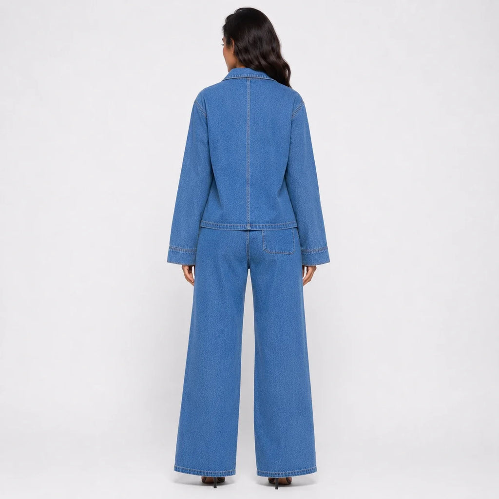 Relaxed Denim Wide Leg Set WHD0607072